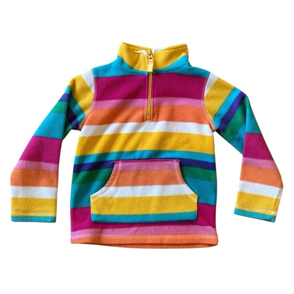 Arizona Jean Company Other - Arizona Kids Sz 5 Fleece Pullover Colorful Stripe Rainbow 1/4 Zip